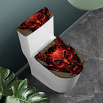 Red Devil Satan Print Toilet Lid And Tank Cover Set