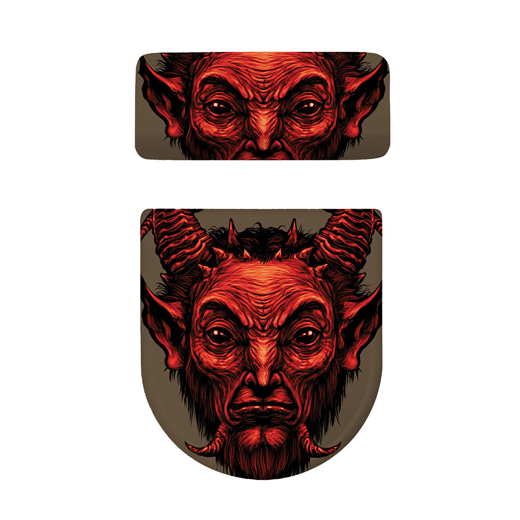 Red Devil Satan Print Toilet Lid And Tank Cover Set
