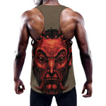 Red Devil Satan Print Training Tank Top