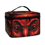 Red Devil Satan Print Travel Makeup Bag