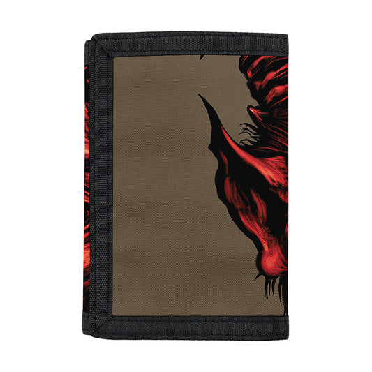 Red Devil Satan Print Trifold Wallet