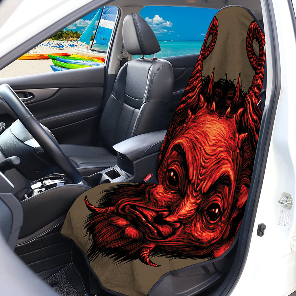 Red Devil Satan Print Waterproof Car Seat Cover
