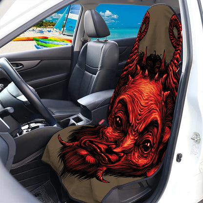 Red Devil Satan Print Waterproof Car Seat Cover
