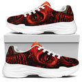 Red Devil Satan Print White Chunky Shoes