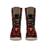 Red Devil Satan Print Winter Boots