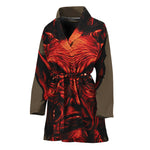 Red Devil Satan Print Women's Bathrobe