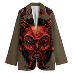 Red Devil Satan Print Women's Blazer