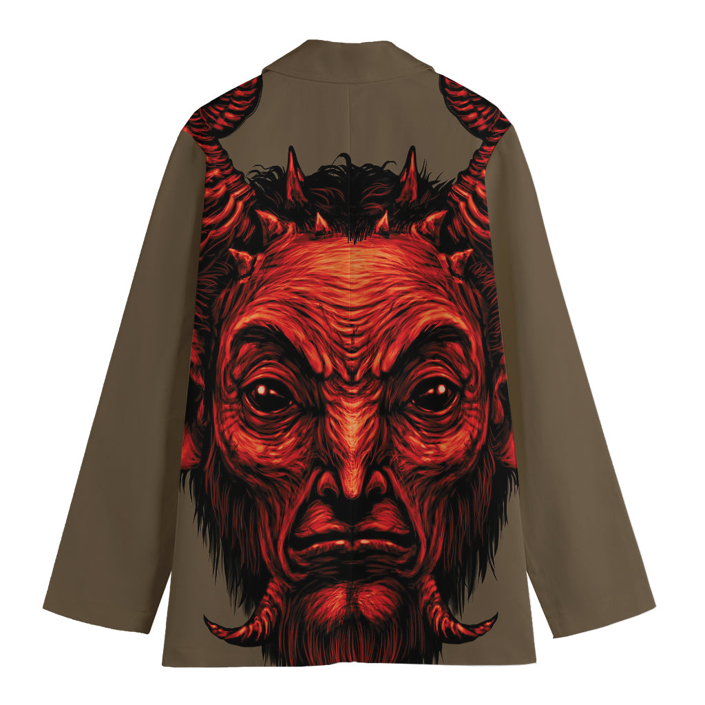 Red Devil Satan Print Women's Blazer