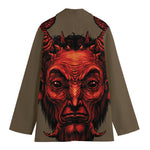 Red Devil Satan Print Women's Blazer
