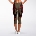 Red Devil Satan Print Women's Capri Leggings
