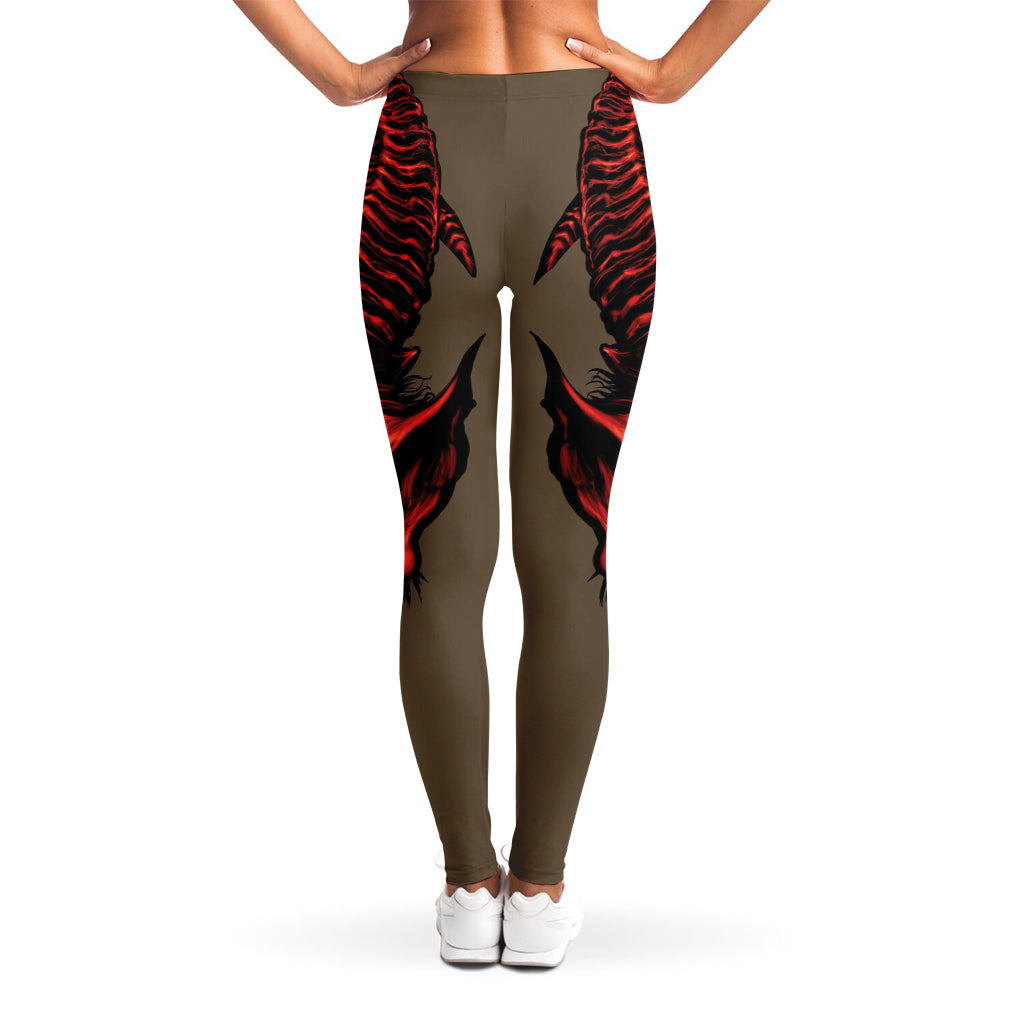Red Devil Satan Print Women's Leggings