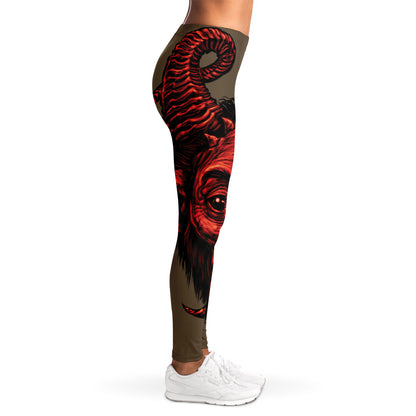 Red Devil Satan Print Women's Leggings