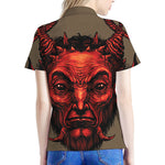 Red Devil Satan Print Women's Polo Shirt
