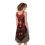 Red Devil Satan Print Women's Sleeveless Dress