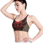 Red Devil Satan Print Women's Sports Bra
