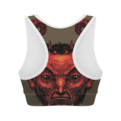 Red Devil Satan Print Women's Sports Bra