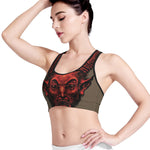Red Devil Satan Print Women's Sports Bra