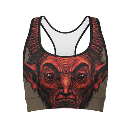 Red Devil Satan Print Women's Sports Bra