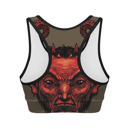 Red Devil Satan Print Women's Sports Bra