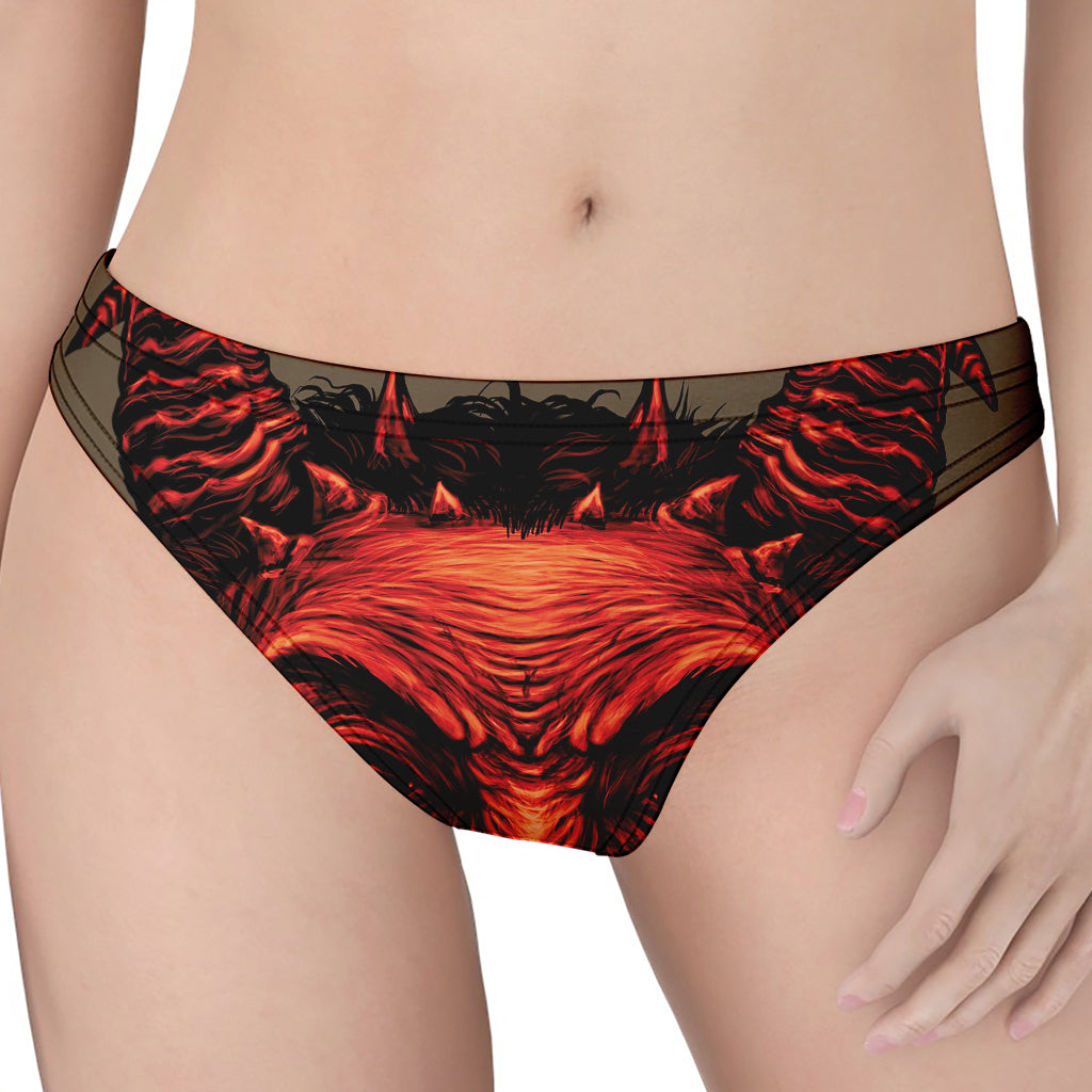 Red Devil Satan Print Women's Thong