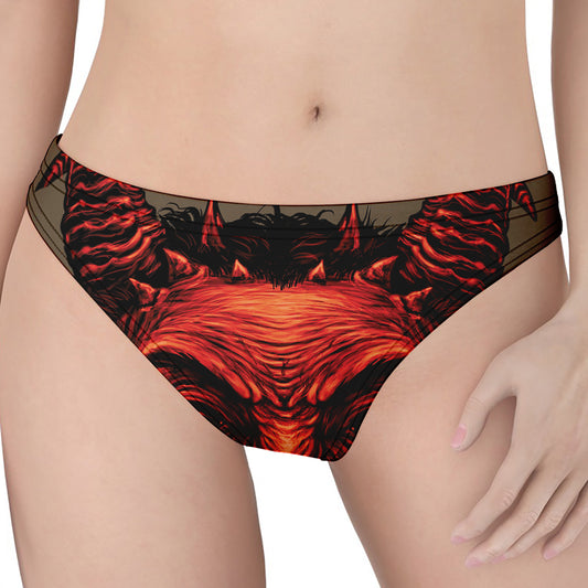 Red Devil Satan Print Women's Thong