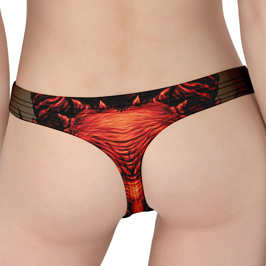 Red Devil Satan Print Women's Thong