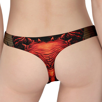 Red Devil Satan Print Women's Thong