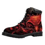 Red Devil Satan Print Work Boots