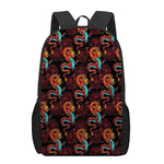 Red Dragon Lotus Pattern Print 17 Inch Backpack