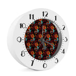 Red Dragon Lotus Pattern Print Alarm Clock