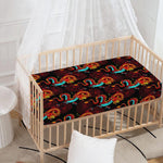 Red Dragon Lotus Pattern Print Baby Crib Sheet