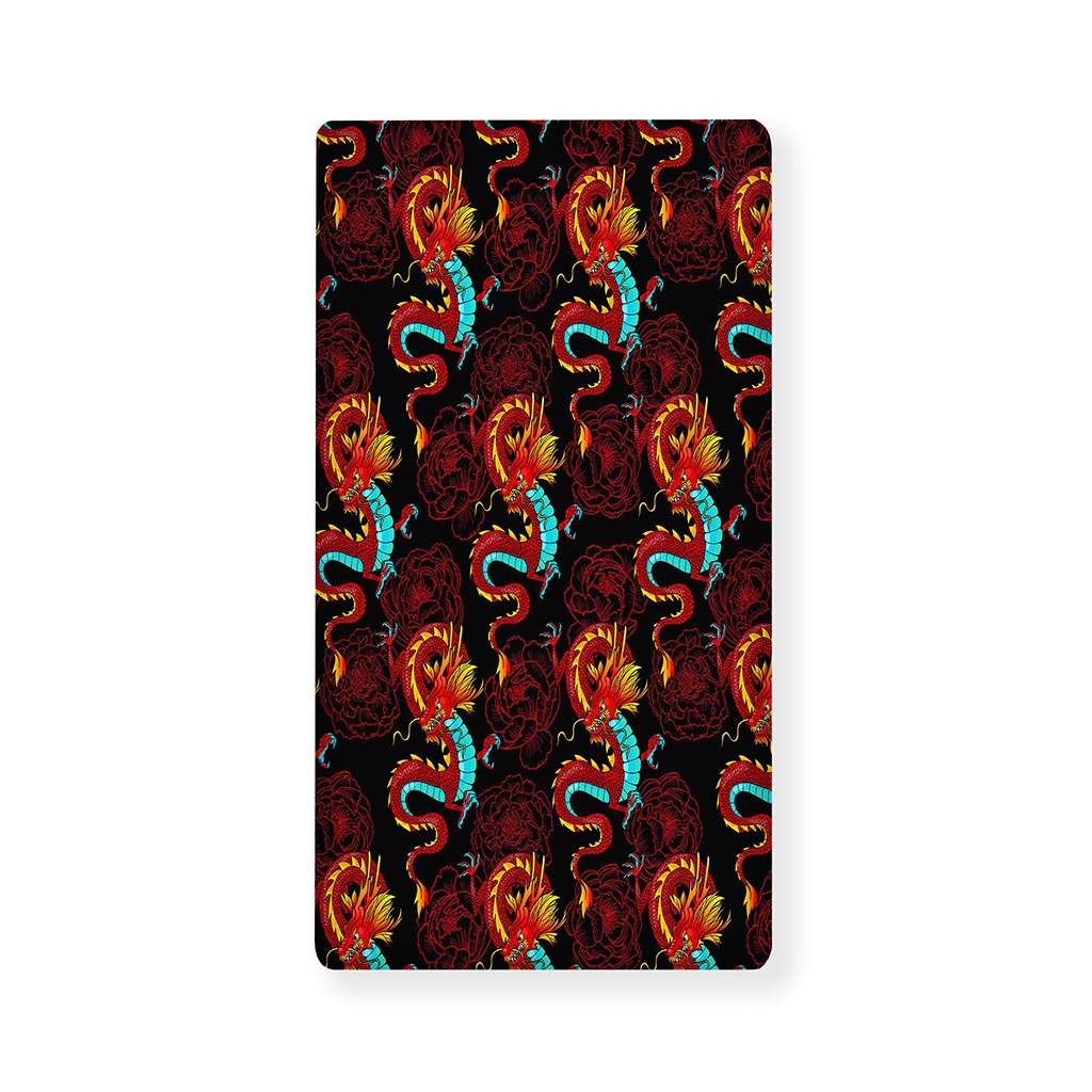 Red Dragon Lotus Pattern Print Baby Crib Sheet