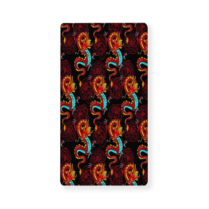 Red Dragon Lotus Pattern Print Baby Crib Sheet