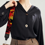 Red Dragon Lotus Pattern Print Bag Strap