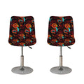 Red Dragon Lotus Pattern Print Bar Stool Covers