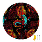 Red Dragon Lotus Pattern Print Basketball