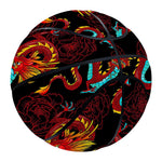 Red Dragon Lotus Pattern Print Basketball