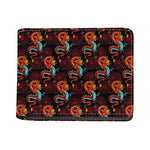 Red Dragon Lotus Pattern Print Bifold Wallet