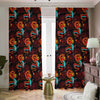 Red Dragon Lotus Pattern Print Blackout Pencil Pleat Curtains