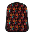 Red Dragon Lotus Pattern Print Casual Backpack