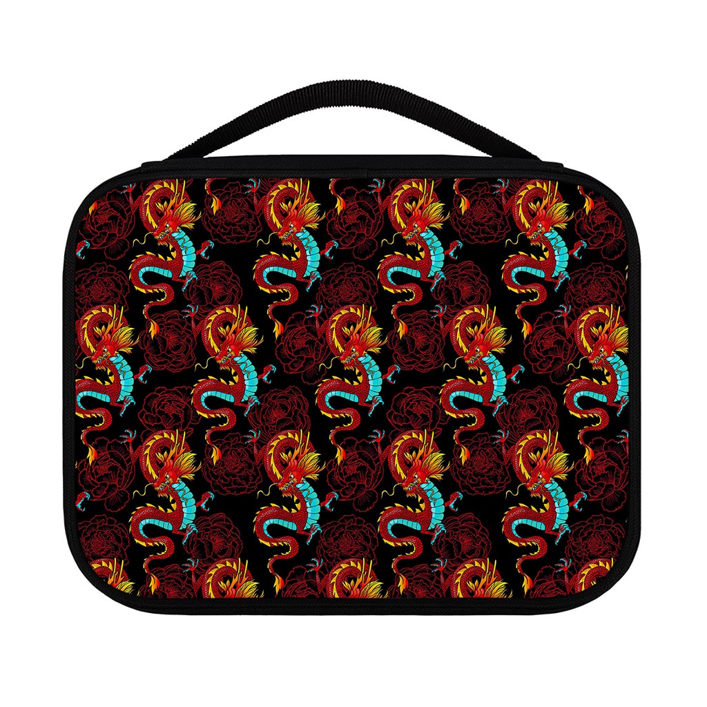 Red Dragon Lotus Pattern Print Classic Bible Case