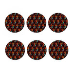 Red Dragon Lotus Pattern Print Coaster Set