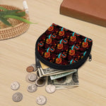 Red Dragon Lotus Pattern Print Coin Purse