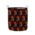 Red Dragon Lotus Pattern Print Collapsible Laundry Basket