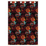 Red Dragon Lotus Pattern Print Curtain
