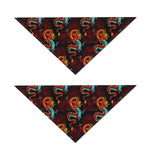 Red Dragon Lotus Pattern Print Dog Bandana