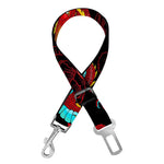 Red Dragon Lotus Pattern Print Dog Seat Belt