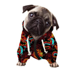Red Dragon Lotus Pattern Print Dog Zip Up Hoodie