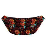 Red Dragon Lotus Pattern Print Fanny Pack