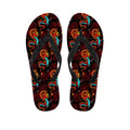 Red Dragon Lotus Pattern Print Flip Flops